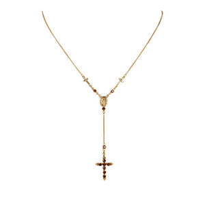 VIRGINS SAINTS & ANGELS VSA Maddie Rosary Necklace in Topaz & Gold